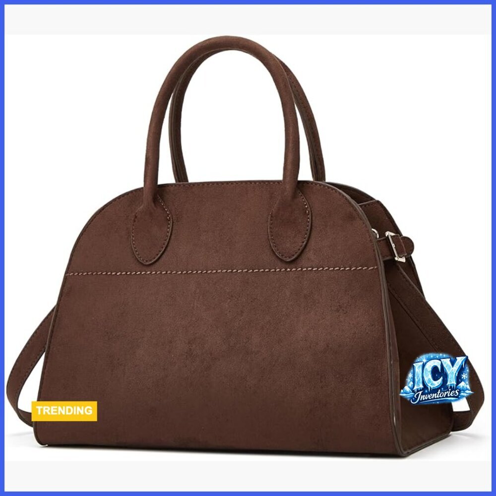 Faux Suede Large Tote Bag Crossbody Handbag Work Purse